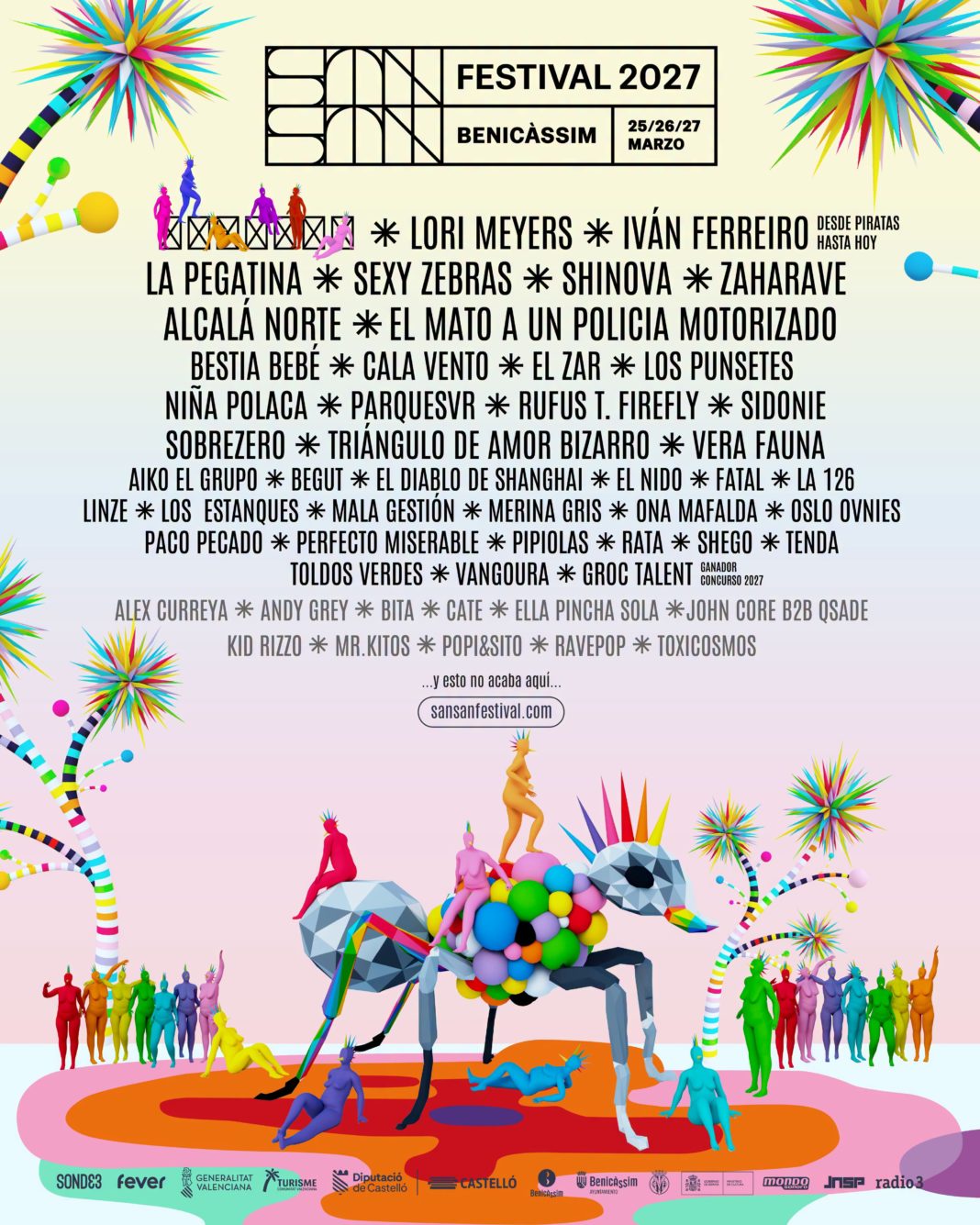 Ya hay cartel para SanSan Festival 2027: Lori Meyers e Iván Ferreiro vuelven a los orígenes mientras Argentina desembarca en Benicàssim