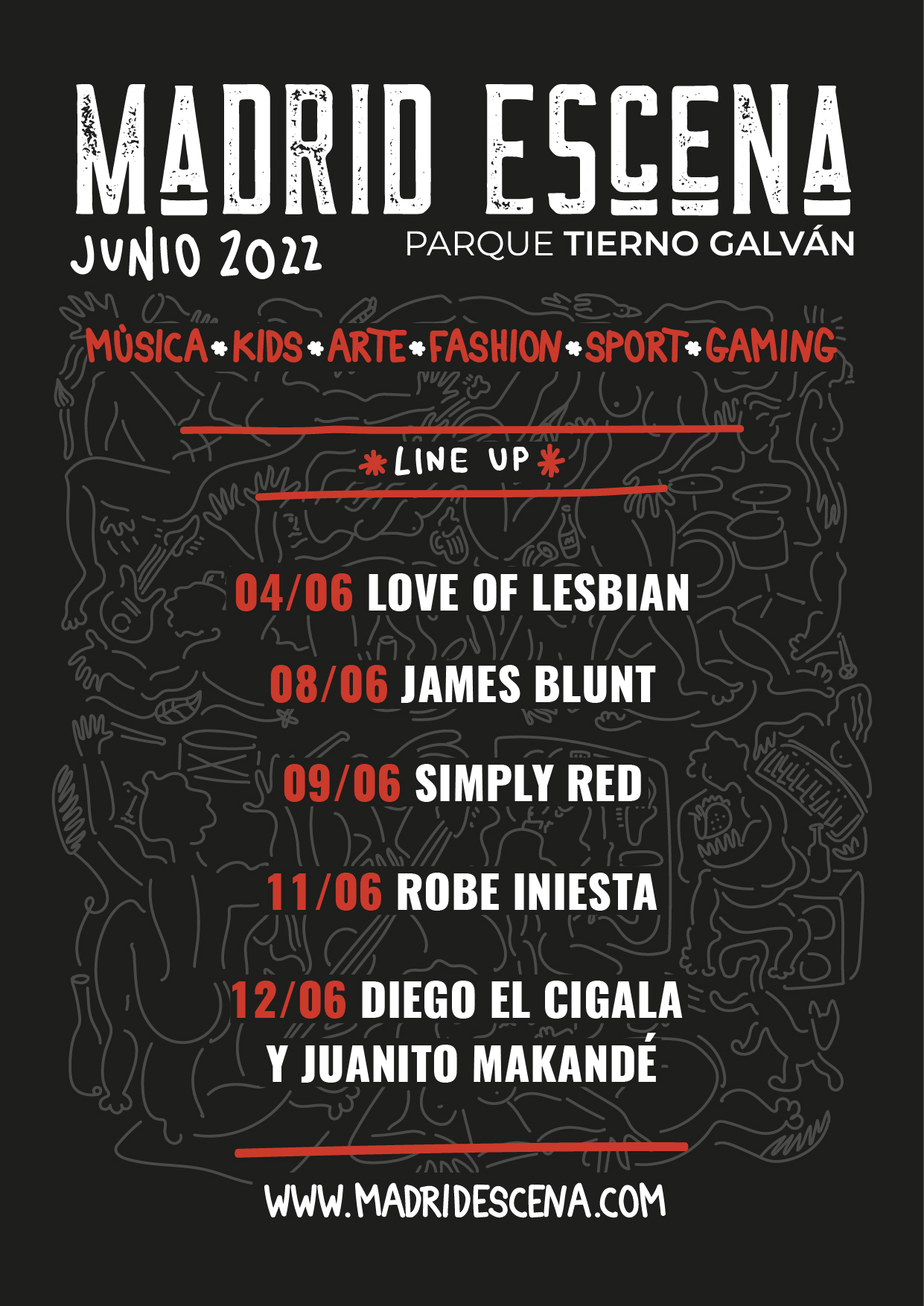 Festival: Vuelve Madrid Escena con Robe Iniesta, Love of Lesbian y Simply Red como atractivos