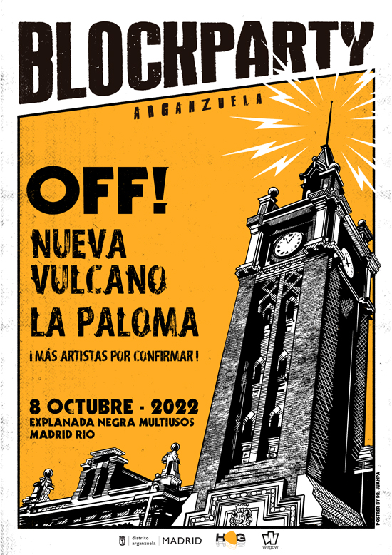 Vuelve Blockparty Arganzuela con OFF!, Nueva Vulcano y La Paloma