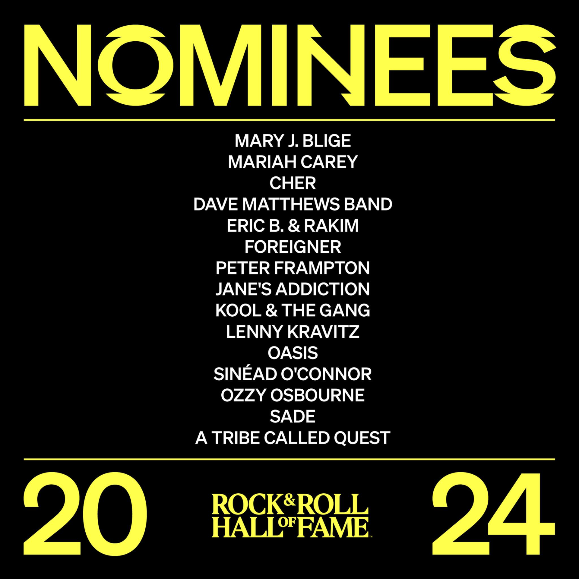 Oasis, Ozzy Osbourne y Mariah Carey, entre los nominados al Salón de la Fama del Rock & Roll 2024